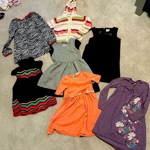 Girls winter fall dresses and sweater bundle of 7